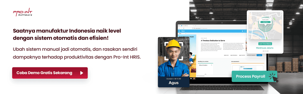 Automated HR and payroll software system for Indonesian manufacturing companies increasing efficiency and productivity with Pro Int HRIS  ERP solutions