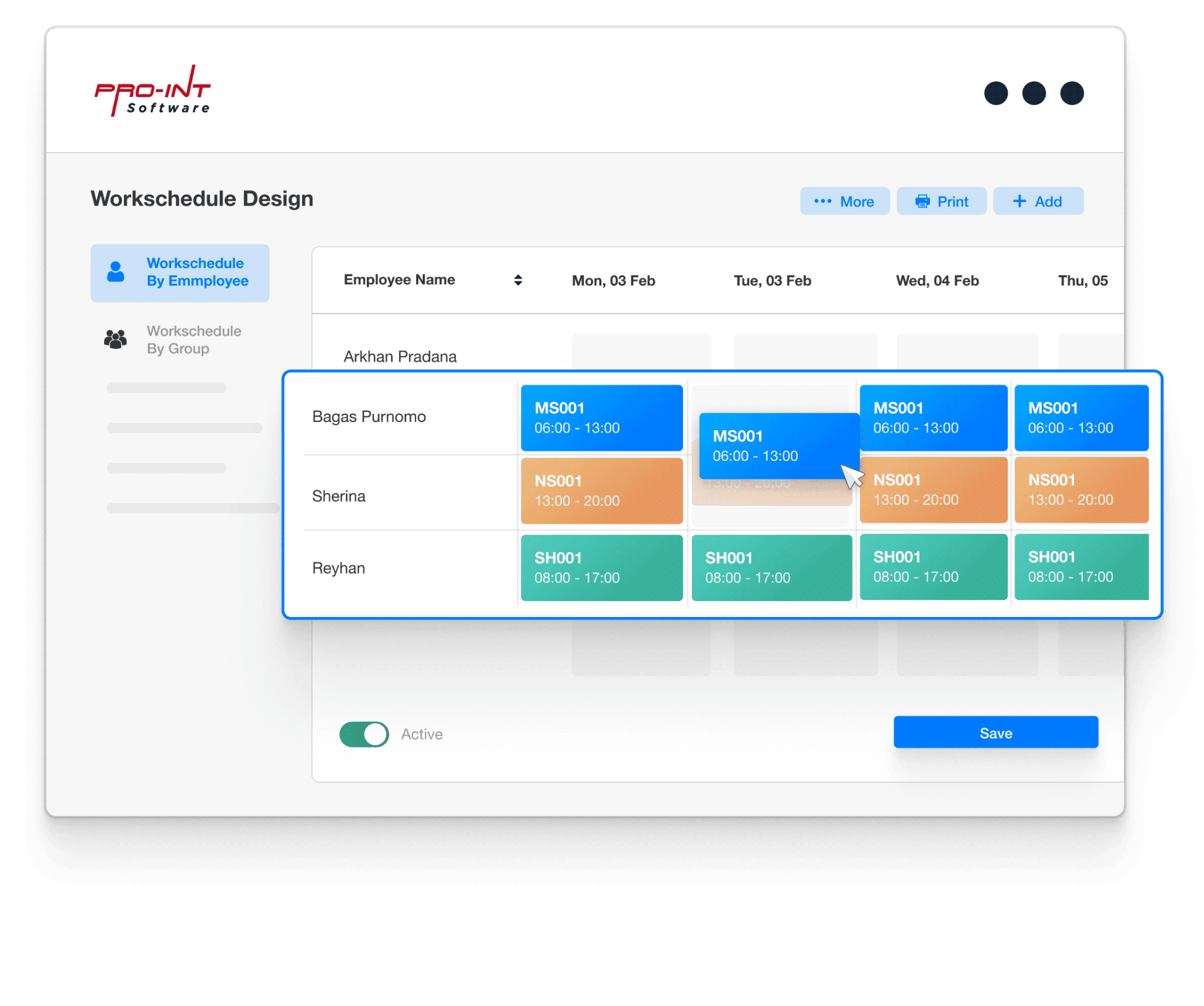 Shift Management - Pro-Int Software