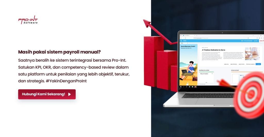 Dengan Pro Int HRIS HR dapat menyatukan OKR KPI dan competency based review dalam satu sistem yang terintegrasi sekaligus mendukung pengembangan talenta secara lebih terarah