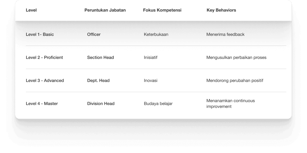 Framework Soft Competency - Continuous ImprovementPro-Int HRIS